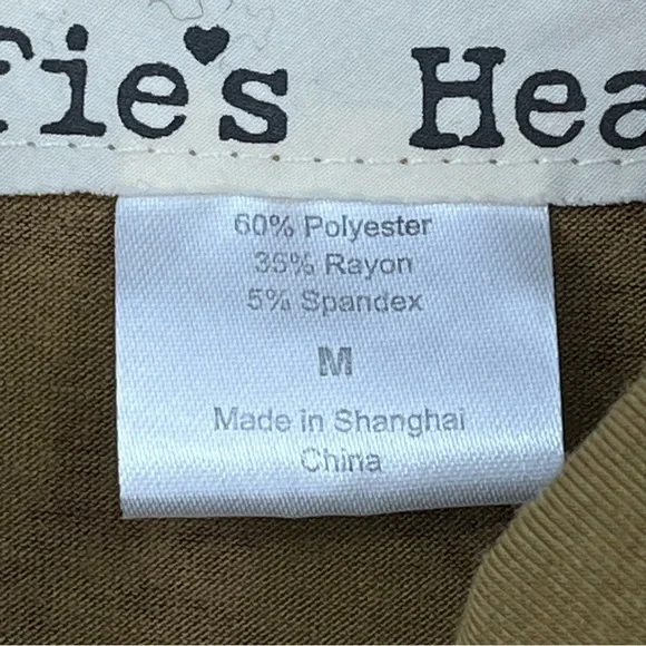 Effie's Heart M Cowl Neck Dress green 0687 brown elbow sleeve medium women - Picture 8 of 11